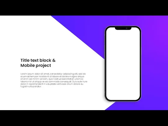 Title text block & Mobile project Lorem ipsum dolor sit