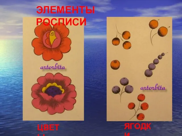 ЭЛЕМЕНТЫ РОСПИСИ ЦВЕТЫ ЯГОДКИ