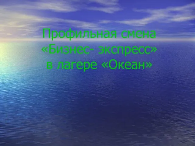 Профильная смена «Бизнес- экспресс» в лагере «Океан»