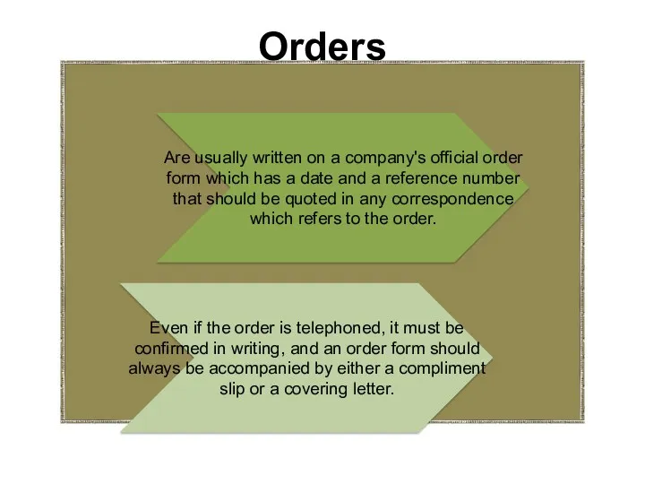 Orders