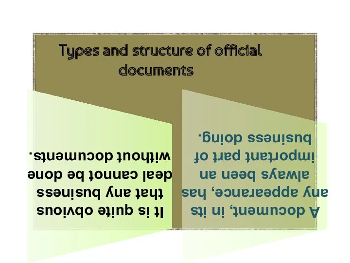 Types and structure of official documents