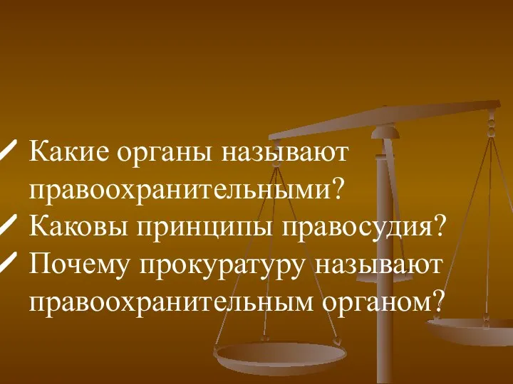 Какие органы называют правоохранительными? Каковы принципы правосудия? Почему прокуратуру называют правоохранительным органом?