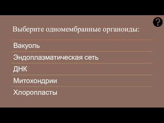 Выберите одномембранные органоиды: