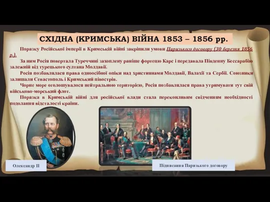 СХІДНА (КРИМСЬКА) ВІЙНА 1853 – 1856 рр. Поразку Російської імперії в Кримській війні