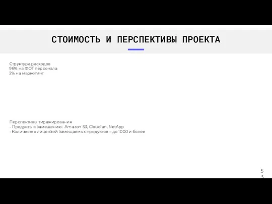 СТОИМОСТЬ И ПЕРСПЕКТИВЫ ПРОЕКТА Перспективы тиражирования - Продукты к замещению: