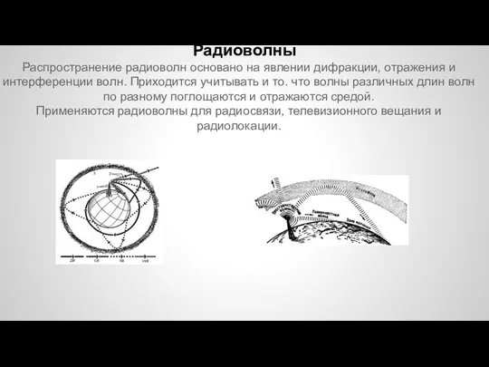 Распространение радиоволн основано на явлении дифракции, отражения и интерференции волн.