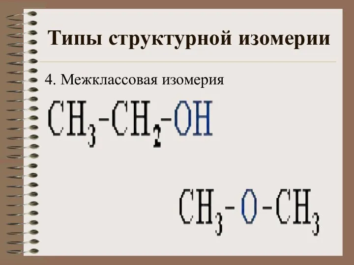 Типы структурной изомерии 4. Межклассовая изомерия