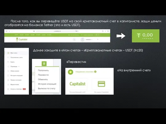После того, как вы переведёте USDT на свой криптовалютный счет
