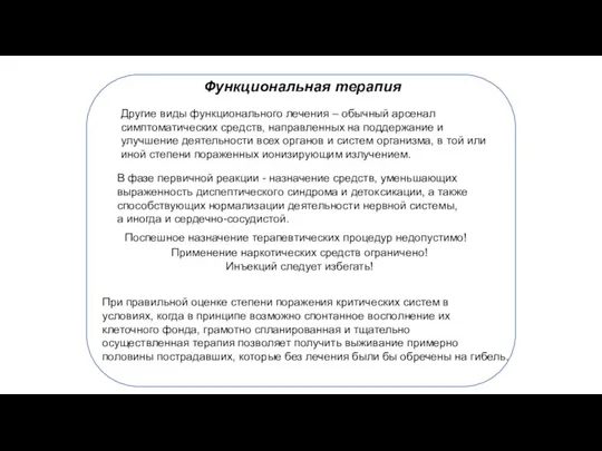 Функциональная терапия Другие виды функционального лечения – обычный арсенал симптоматических