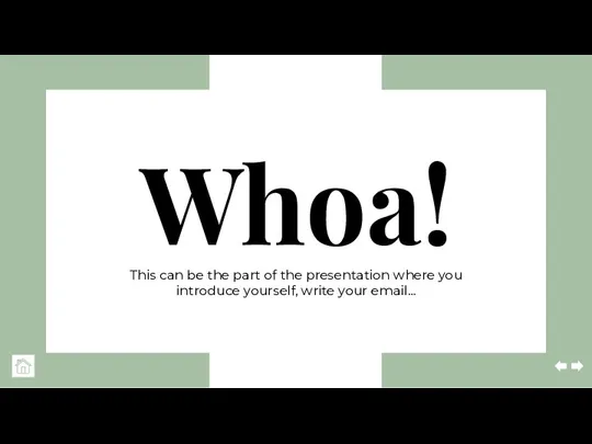 Whoa! This can be the part of the presentation where you introduce yourself, write your email…