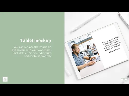 Tablet mockup You can replace the image on the screen with your own