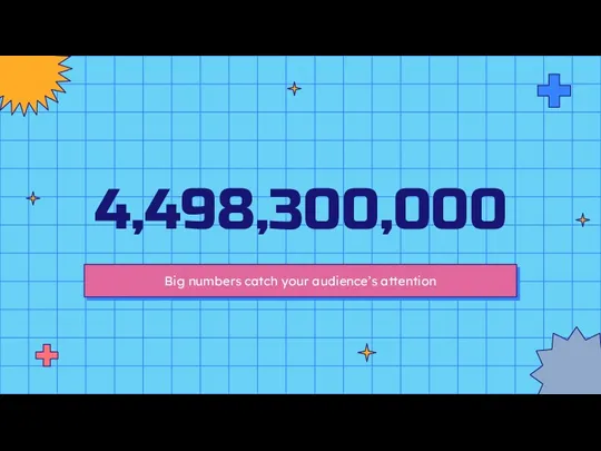 4,498,300,000 Big numbers catch your audience’s attention