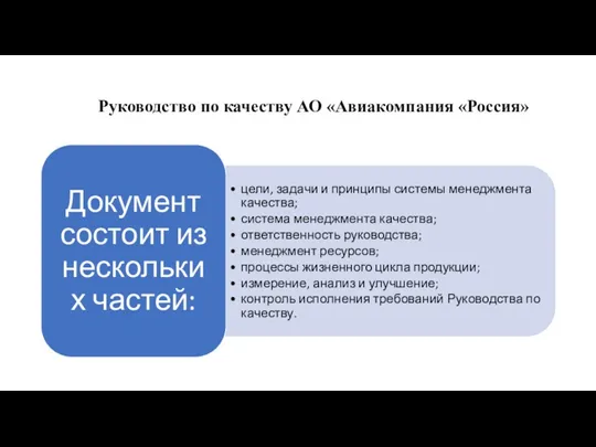 Руководство по качеству АО «Авиакомпания «Россия»