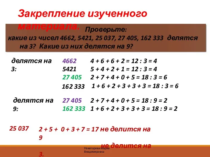 Проверьте: какие из чисел 4662, 5421, 25 037, 27 405,