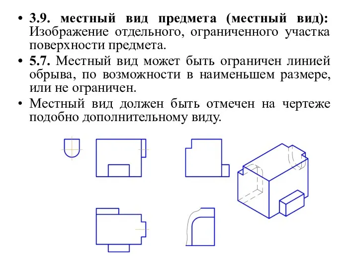 3.9. местный вид предмета (местный вид): Изображение отдельного, ограниченного участка