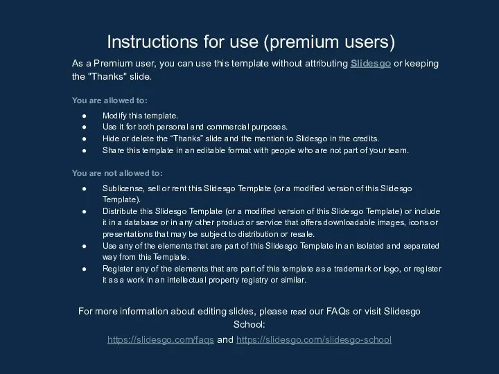 Instructions for use (premium users) As a Premium user, you