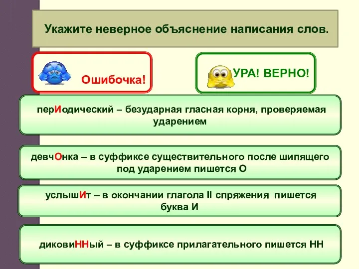 Укажите неверное объяснение написания слов. перИодический – безударная гласная корня,