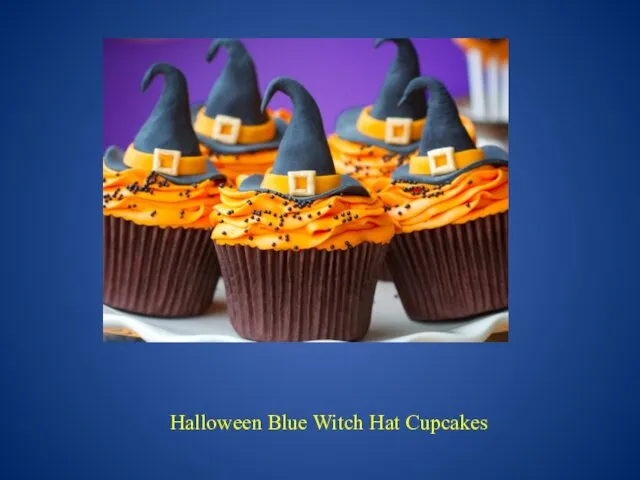 Halloween Blue Witch Hat Cupcakes