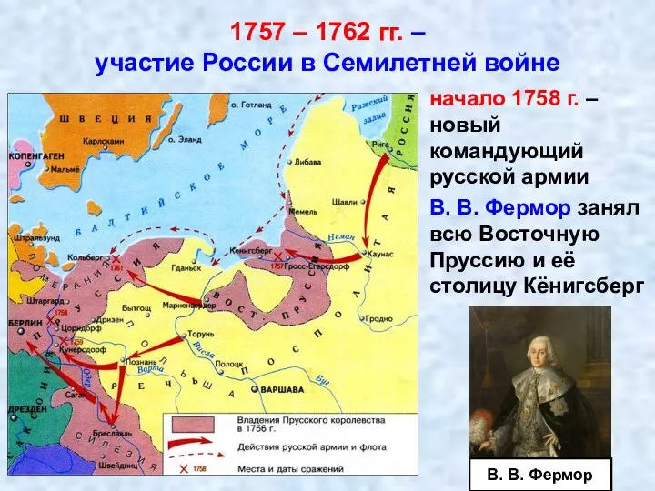 1757 – 1762 гг. – участие России в Семилетней войне