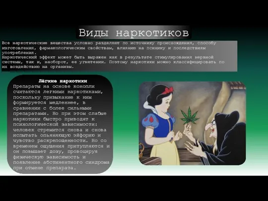 Виды наркотиков Все наркотические вещества условно разделяют по источнику происхождения,