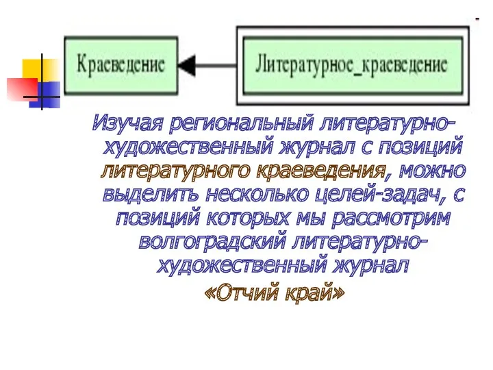 Изучая региональный литературно-художественный журнал с позиций литературного краеведения, можно выделить несколько целей-задач, с