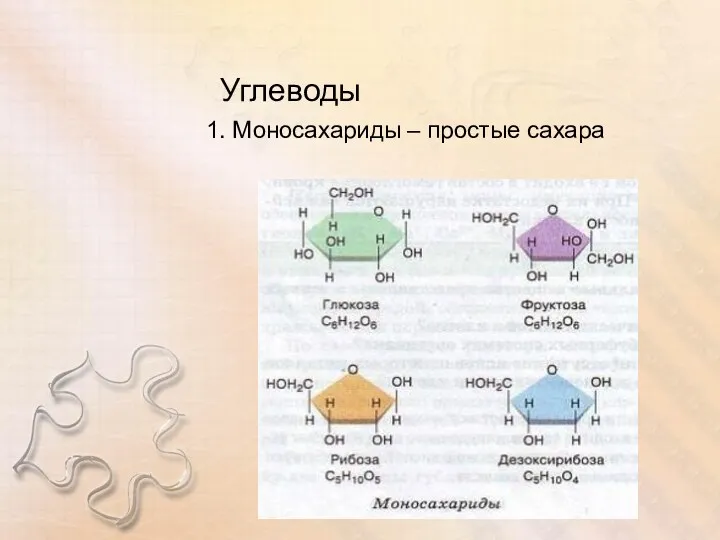 Углеводы 1. Моносахариды – простые сахара