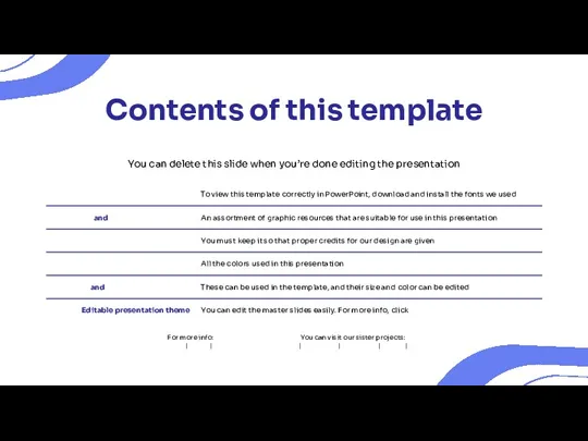 Contents of this template You can delete this slide when you’re done editing