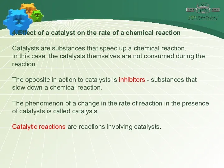 4.Effect of a catalyst on the rate of a chemical