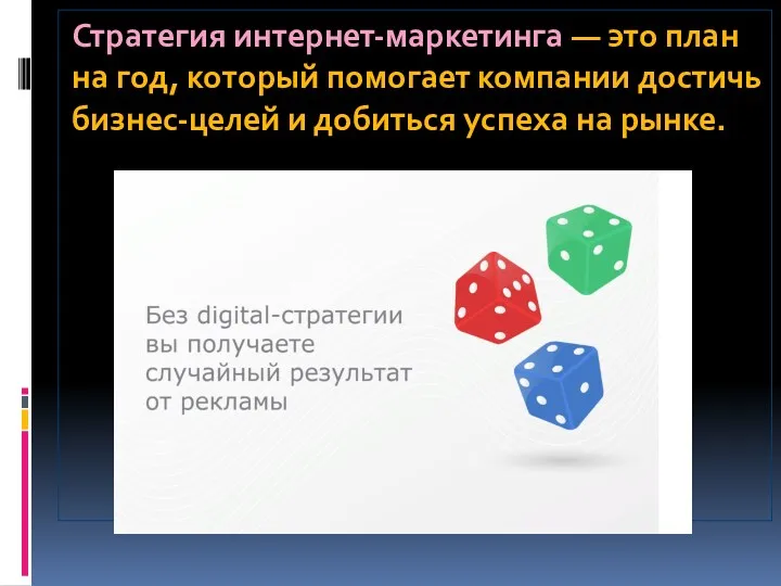 Стратегия интернет-маркетинга — это план на год, который помогает компании