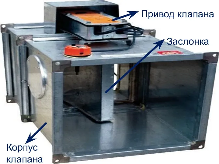 Противопожарные клапаны Привод клапана Заслонка Корпус клапана