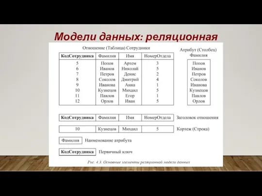 Модели данных: реляционная