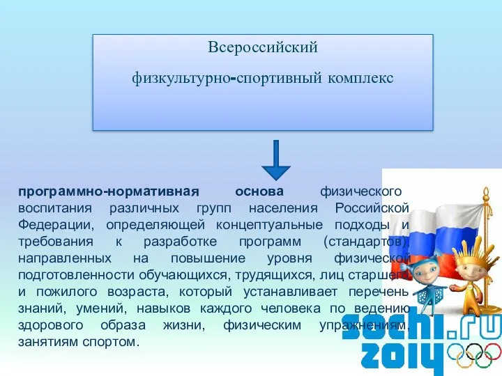 программно-нормативная основа физического воспитания различных групп населения Российской Федерации, определяющей