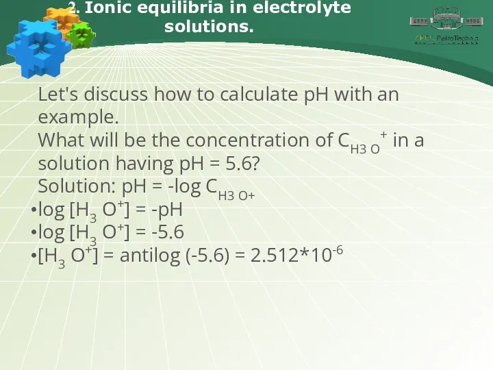 2. Ionic equilibria in electrolyte solutions. Let's discuss how to