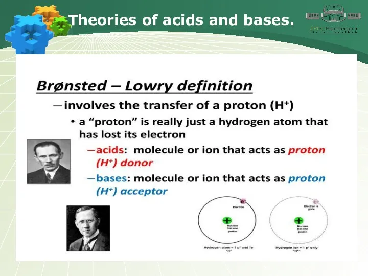 Theories of acids and bases.