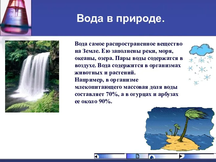 Вода в природе. Вода самое распространенное вещество на Земле. Ею