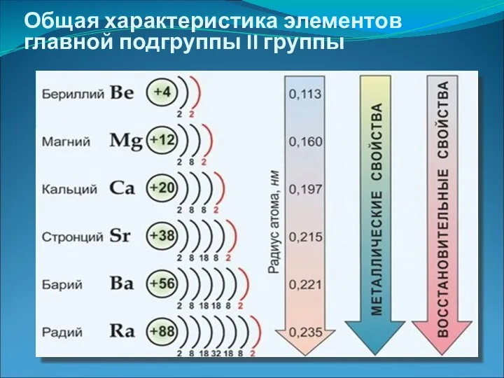 Общая характеристика элементов главной подгруппы II группы