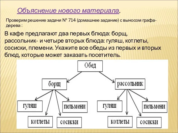 Объяснение нового материала. Проверим решение задачи № 714 (домашнее задание)