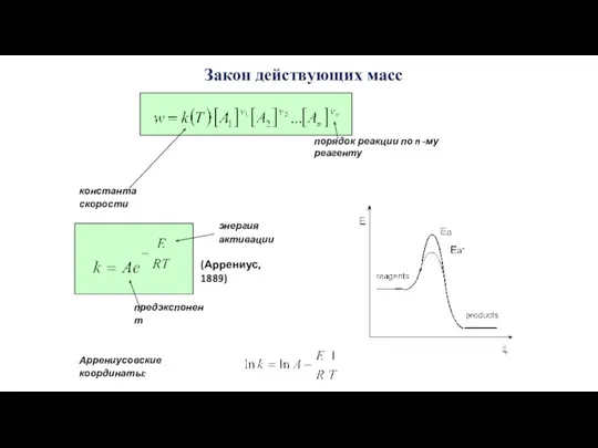 Закон действующих масс константа скорости порядок реакции по n -му