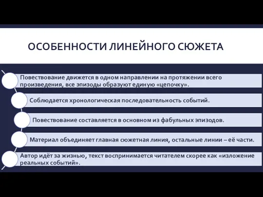 ОСОБЕННОСТИ ЛИНЕЙНОГО СЮЖЕТА