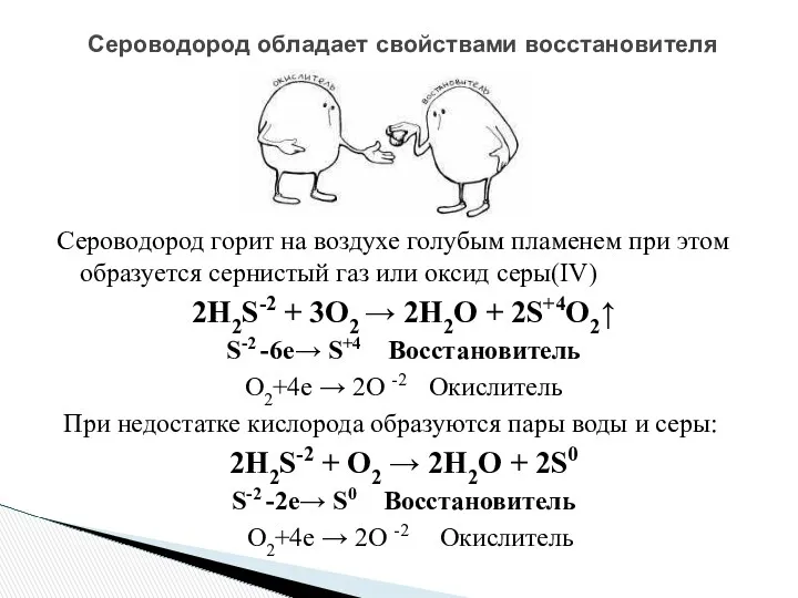 Сероводород горит на воздухе голубым пламенем при этом образуется сернистый