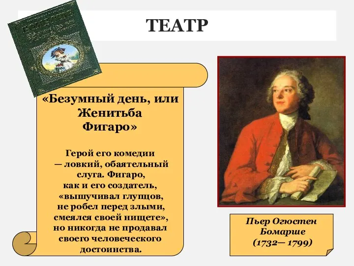 ТЕАТР Пьер Огюстен Бомарше (1732— 1799) «Безумный день, или Женитьба