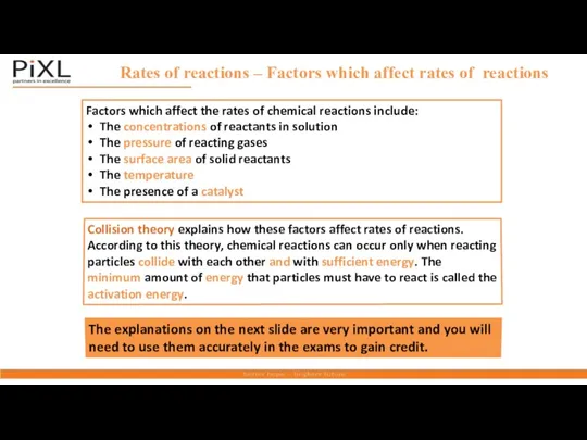 Rates of reactions – Factors which affect rates of reactions