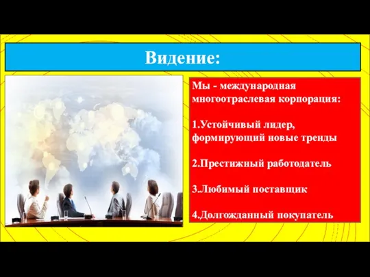 Мы - международная многоотраслевая корпорация: 1.Устойчивый лидер, формирующий новые тренды