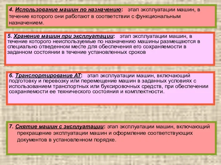 6. Транспортирование АТ: этап эксплуатации машин, включающий подготовку и перевозку