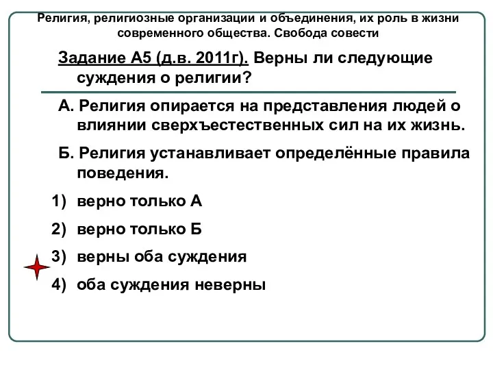 Религия, религиозные организации и объединения, их роль в жизни современного