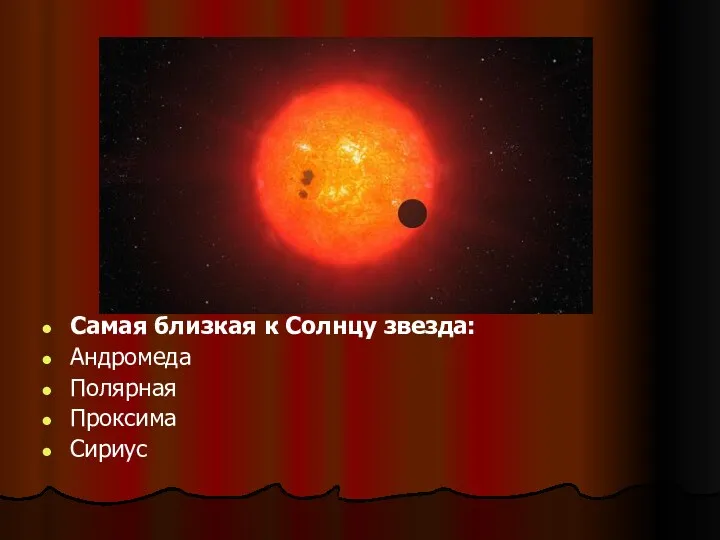 Самая близкая к Солнцу звезда: Андромеда Полярная Проксима Сириус