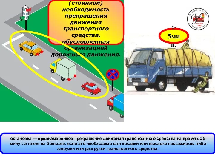 остановка — преднамеренное прекращение движения транспортного средства на время до