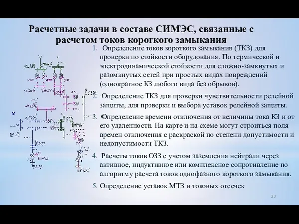 Расчетные задачи в составе СИМЭС, связанные с расчетом токов короткого