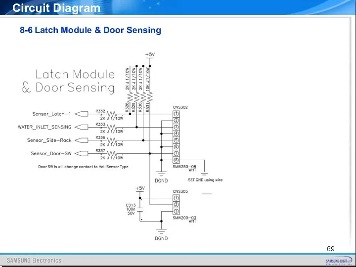 8-6 Latch Module & Door Sensing Circuit Diagram