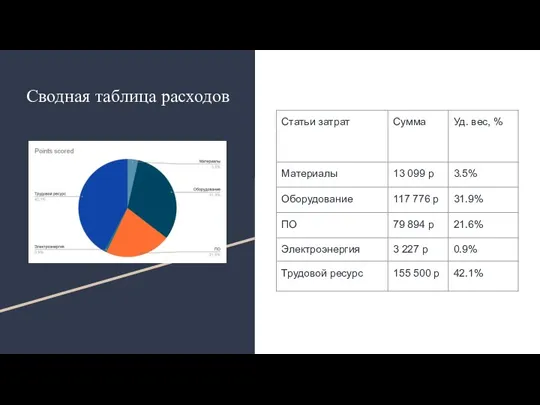 Сводная таблица расходов